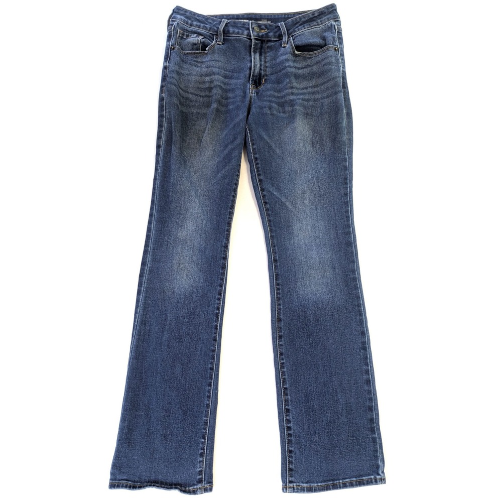 Old Navy Kicker Boot-Cut Jeans Mid-Rise Dark Wash Blue 30x30 Size 8